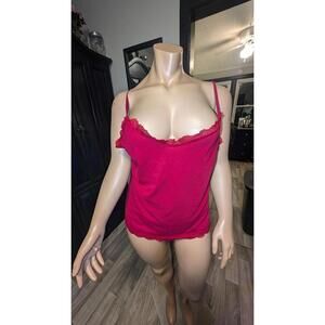 Hot Pink Lace Trim Cami – Size 2X